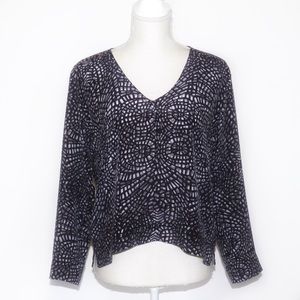 Anthropologie 100% Silk Duet Long Sleeve Top Size M